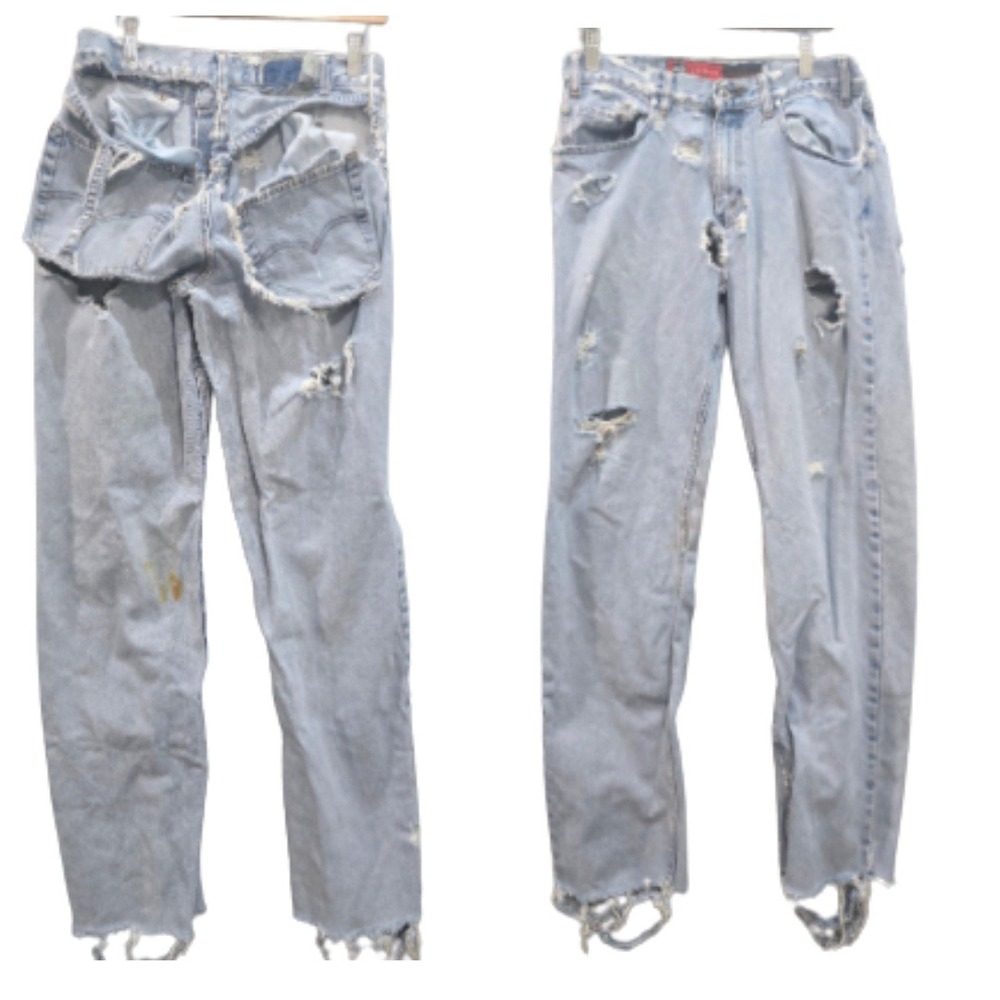 Vintage Levis SilverTab Loose Jeans Trashed Distressed Destroyed 90s Baggy Denim
